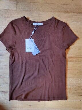 L.A. Relaxed Short Sleeve Top in Brown